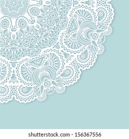 ornamental template with circle floral background