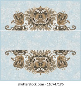ornamental template with floral background