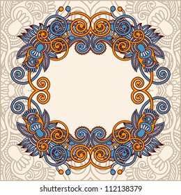 ornamental template with floral background