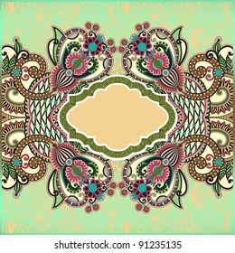 ornamental  template with floral background