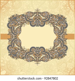 ornamental template with floral background