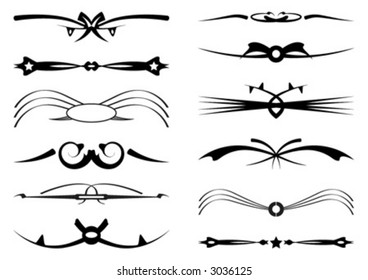 Ornamental text dividers with different shapes. Very easy to change colors.
