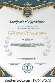 Ornamental textured certificate and modern pattern design elements. Business modern design. Vector illustration