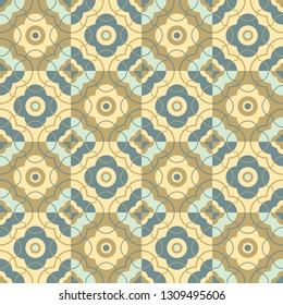 Ornamental Tile background. Vector illustration for textile, interior design, wall decoration, surface textures. Azulejo template. Graphic texture.