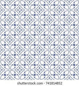 Ornamental tiles seamless vector pattern. Abstract arabesque background.