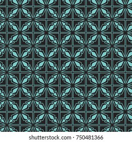 Ornamental tiles seamless vector pattern. Abstract arabesque background.