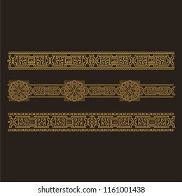 Ornamental tracery and borders. Arabic style. Islamic. Vector illustration.