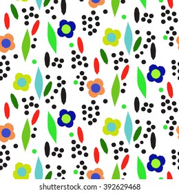 Ornamental, traditional, simple seamless pattern with flowers