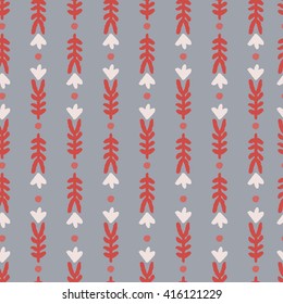 Ornamental, traditional, simple seamless pattern with flowers