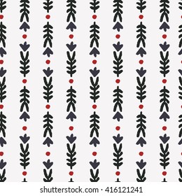 Ornamental, traditional, simple seamless pattern with flowers
