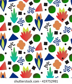 Ornamental, traditional, simple seamless pattern with flowers