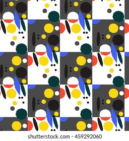 Ornamental, traditional, simple seamless pattern with dot. Cute print in scandinavian style.