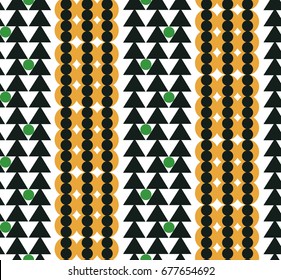 Ornamental, traditional, simple seamless pattern with geometric shapes. Cute print with dot in scandinavian style.