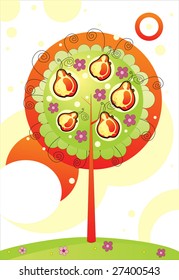 ornamental tree with pears