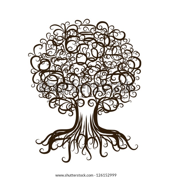 Ornamental Tree Roots Your Design Stock Vector (Royalty Free) 126152999