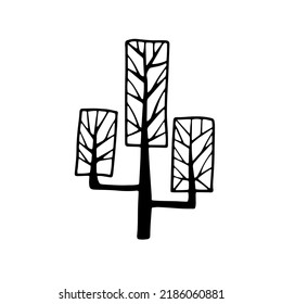 Ornamental Tree Silhouette in Doodle Style Shaping and Pruning Ornamental Trees and Shrubs