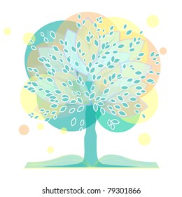 Ornamental tree in three versions. A tree with a book.