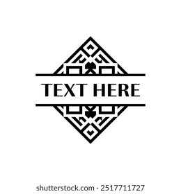 Ornamental Tribal Cross Line Art Frame for Premium Logos