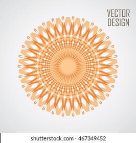 Ornamental Tribal Mandala Symbol. Asian Traditional Art.Vector Illustration.