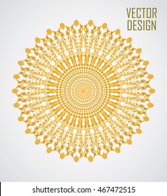 Ornamental Tribal Mandala Symbol. Asian Traditional Art.Vector Illustration.