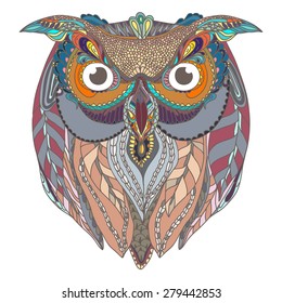 Ornamental Tribal Owl Totem Stock Vector (Royalty Free) 279442853 ...