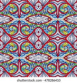 Ornamental Tribal Seamless pattern. Vector illustration.   