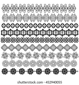 Ornamental Trim Collection Isolated Over White Stock Vector (Royalty ...