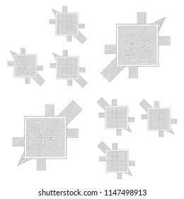 Ornamental turtle famely group together background vector