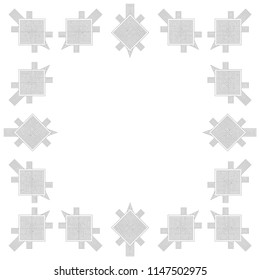 Ornamental turtle frame tail inside background vector
