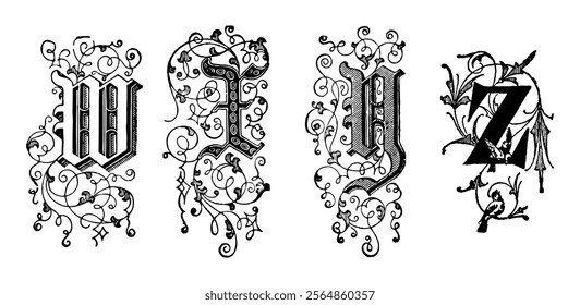 Ornamental Type Vector on Black Colour