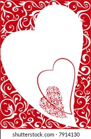 ornamental valentine background with space for text - vector