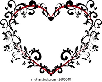 ornamental valentine heart background - vector
