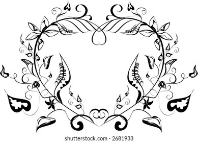 ornamental valentine heart with space for text - vector