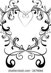 ornamental valentine  heart - vector