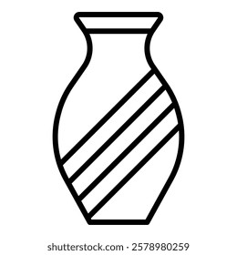 Ornamental vase icon Black and white logo