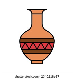 Ornamental vase vector icon. filled flat sign for mobile concept and web design. Decoration simple solid icon. vector illustration on white background