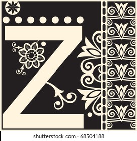 ornamental vector ABC, decorative letter Z