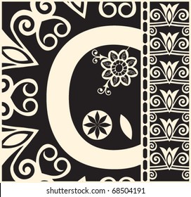 ornamental vector ABC, decorative letter C