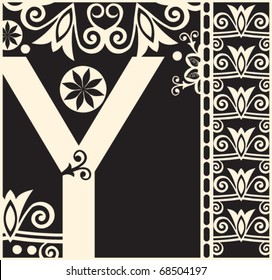 ornamental vector ABC, decorative letter Y