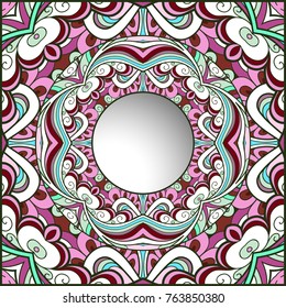 Ornamental vector background, curly decorative frame, elegant decorative pattern for gift card or packaging design, eps10 
