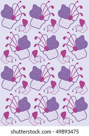 ornamental vector background of violet flowers