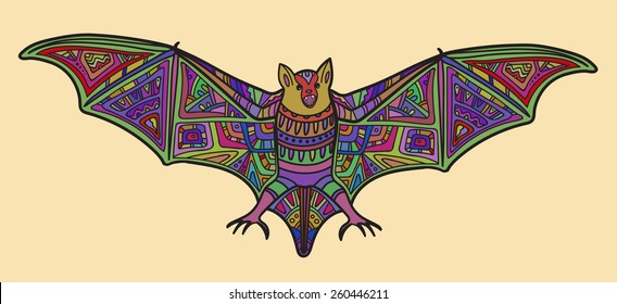Ornamental vector bat, Halloween vector illustration