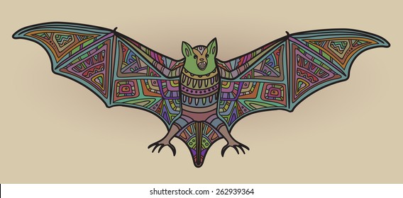 Ornamental vector bat, Halloween vector illustration