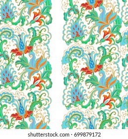 Ornamental vector border on white background