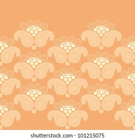 Ornamental vector border pattern with paisley motif 