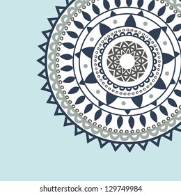 Ornamental vector circle illustration with a place for text. Oriental background