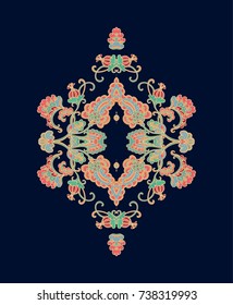 Ornamental vector composition on dark background