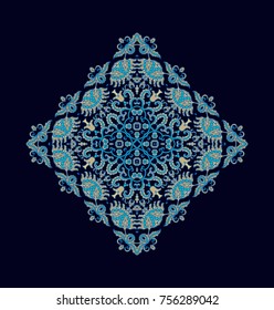 Ornamental vector composition on dark background