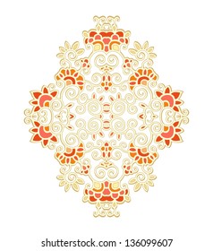 Ornamental vector composition on white background 
