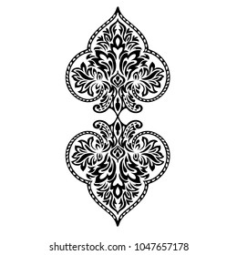 Ornamental vector damask illustrations.